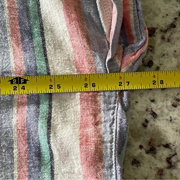 ORVIS Linen Blend Short Sleeve Button Up Size XXL 2XL Striped Multicolor Shirt - Picture 6 of 7